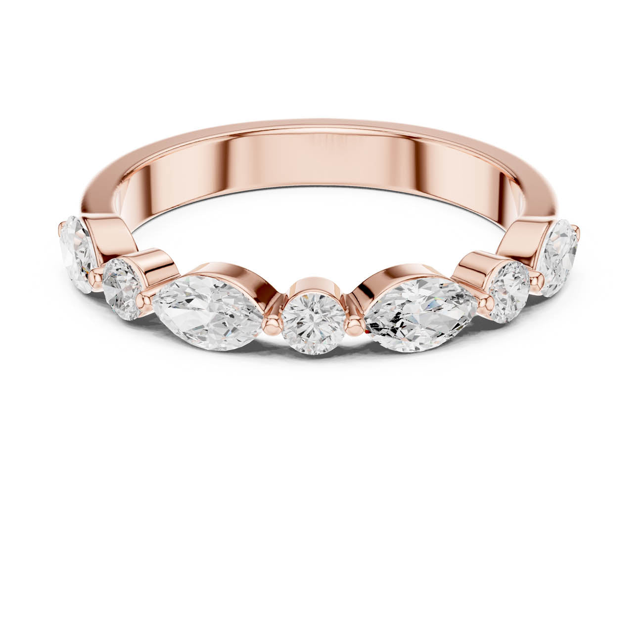 .79 Ct. Round and Marquise Alternating Half-Eternity Band (DDLR-384) 7