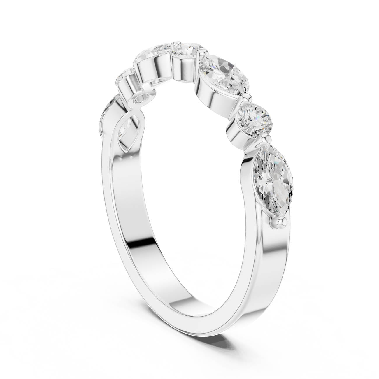 .79 Ct. Round and Marquise Alternating Half-Eternity Band (DDLR-384) 10