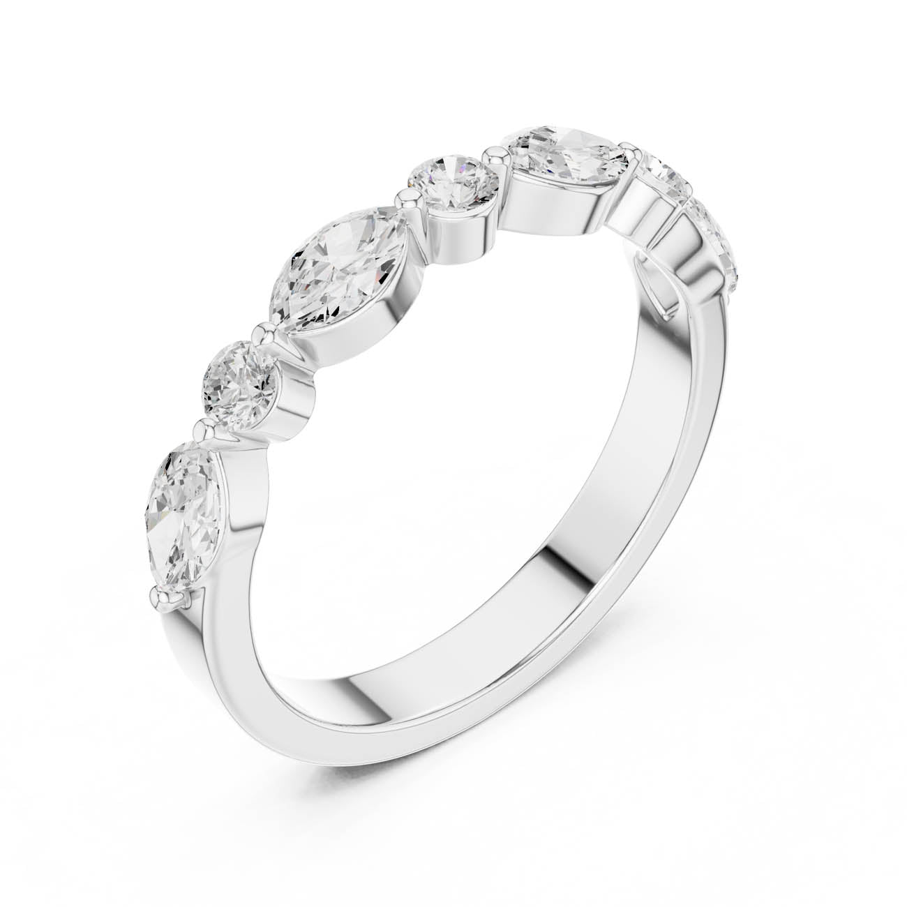 .79 Ct. Round and Marquise Alternating Half-Eternity Band (DDLR-384) 11