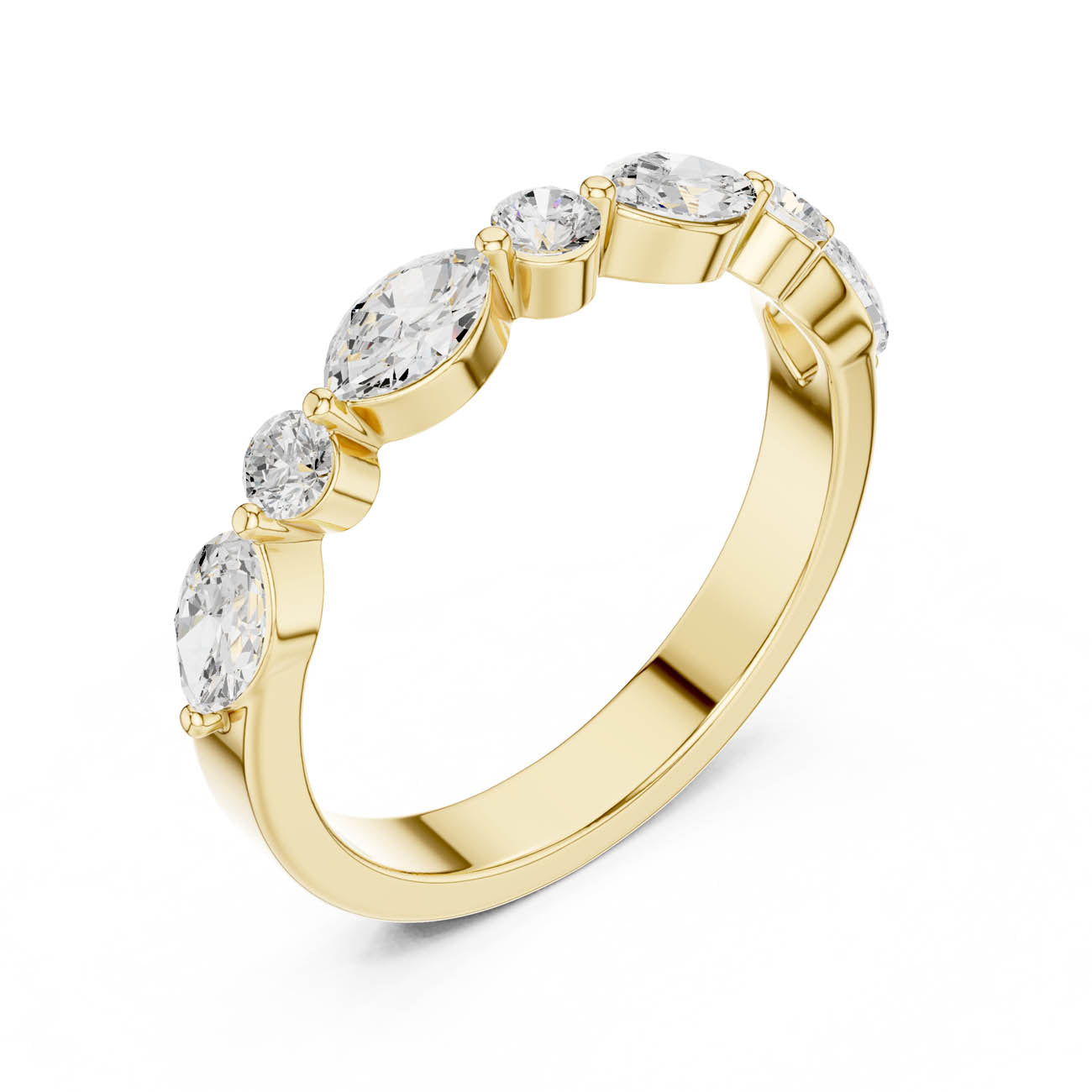 .79 Ct. Round and Marquise Alternating Half-Eternity Band (DDLR-384)