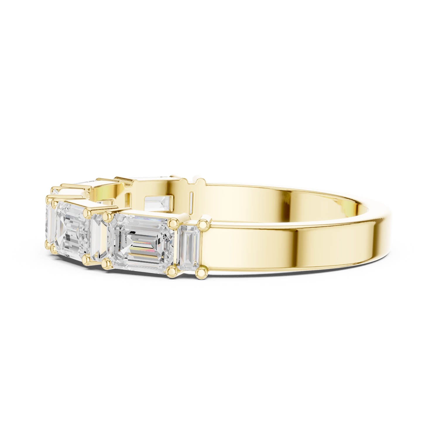 .85 Ct. Graduated Emerald Cut Diamond Half Eternity Wedding Band (DDLR-385) 5