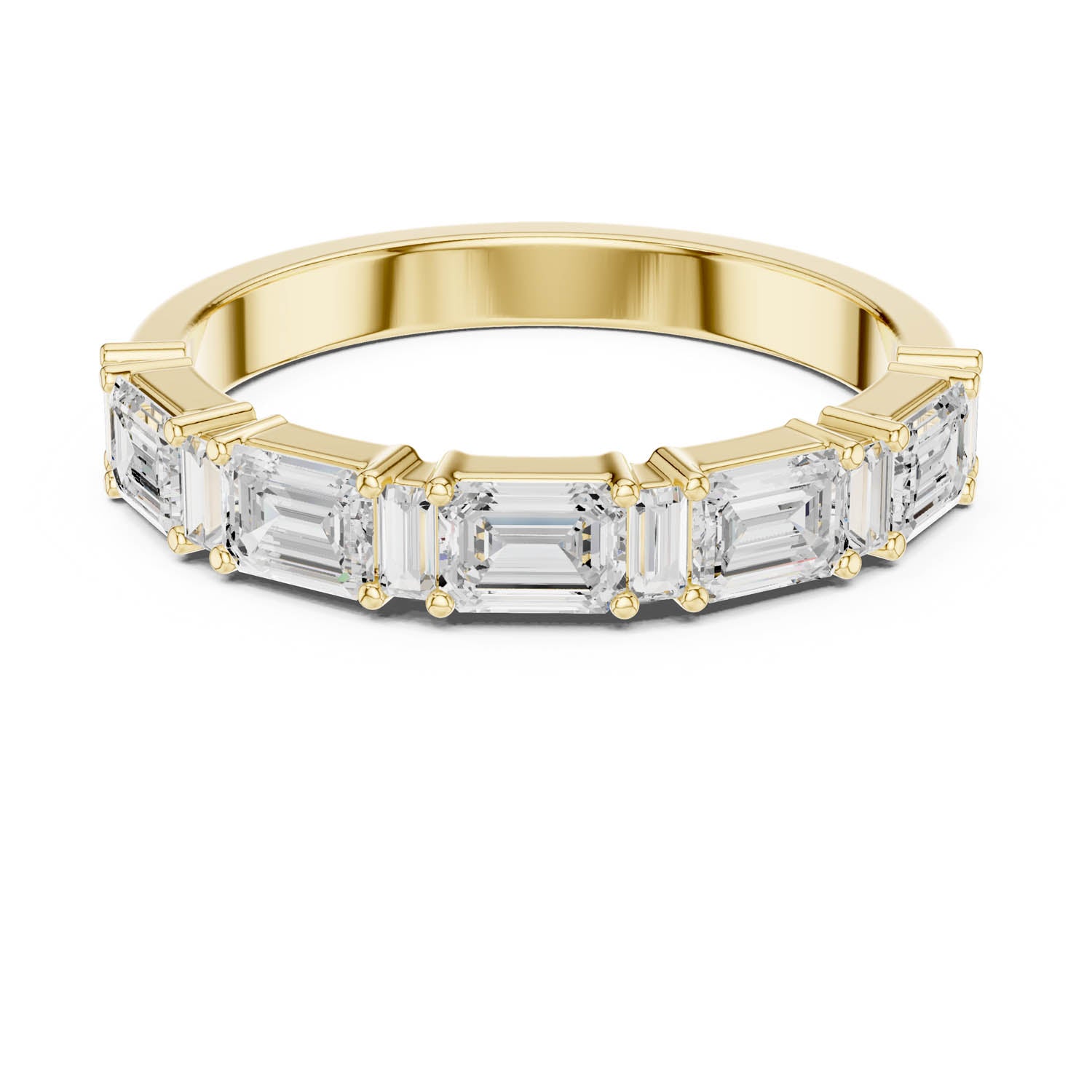 .85 Ct. Graduated Emerald Cut Diamond Half Eternity Wedding Band (DDLR-385) 8