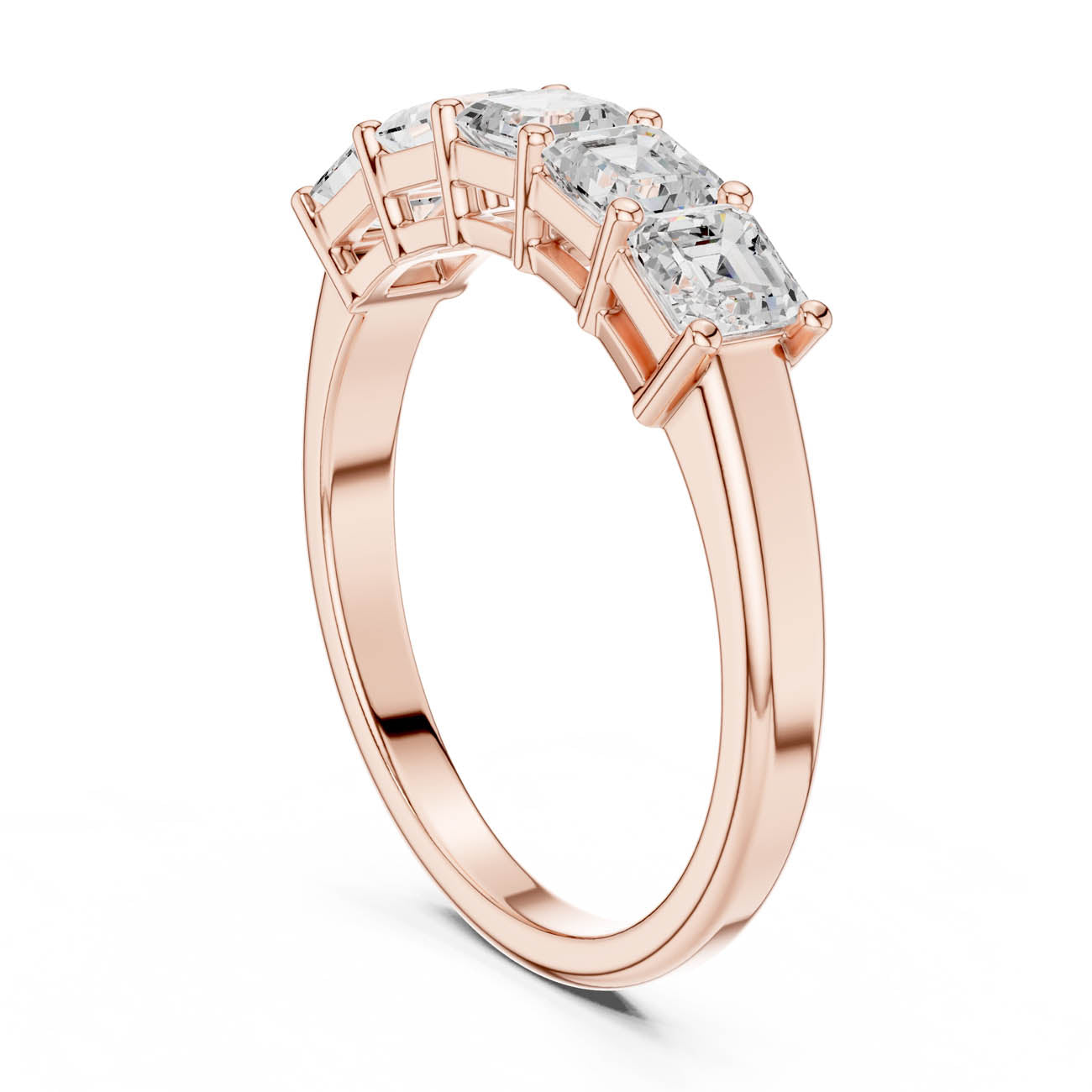 1.11 Ct. Five-Stone Asscher Cut Diamond Ring (DDLR-386) 11