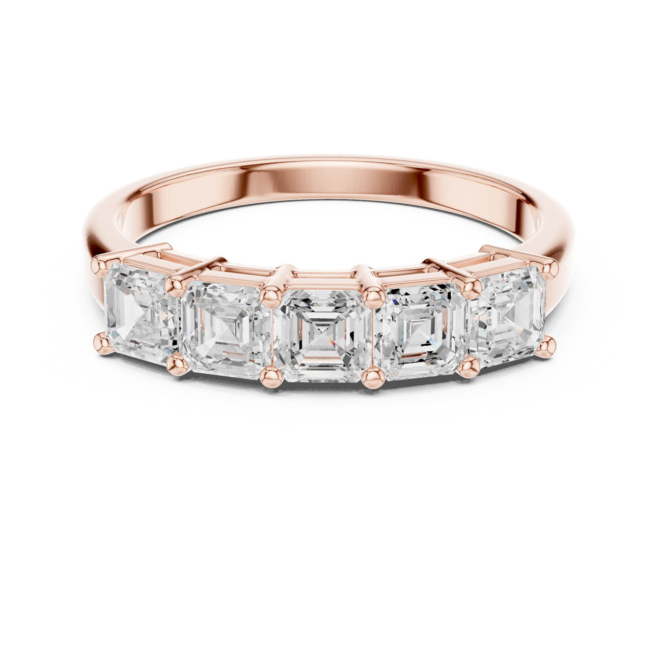 1.11 Ct. Five-Stone Asscher Cut Diamond Ring (DDLR-386) 9