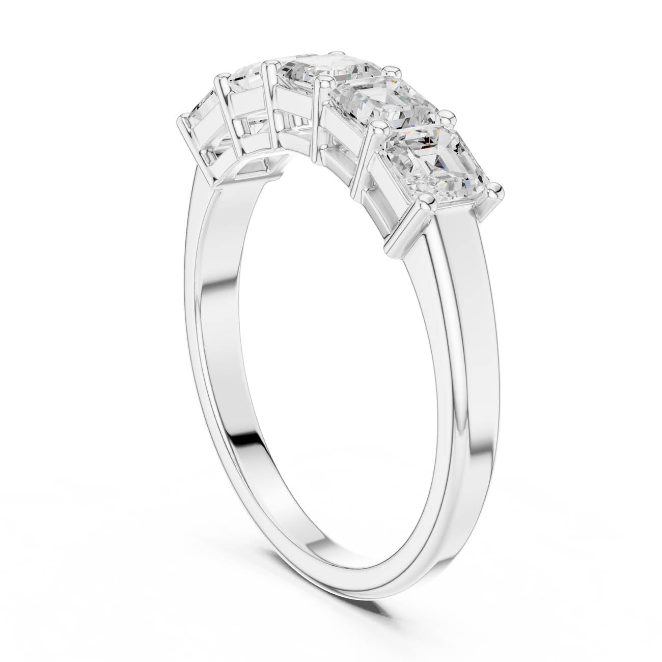 1.11 Ct. Five-Stone Asscher Cut Diamond Ring (DDLR-386) 7