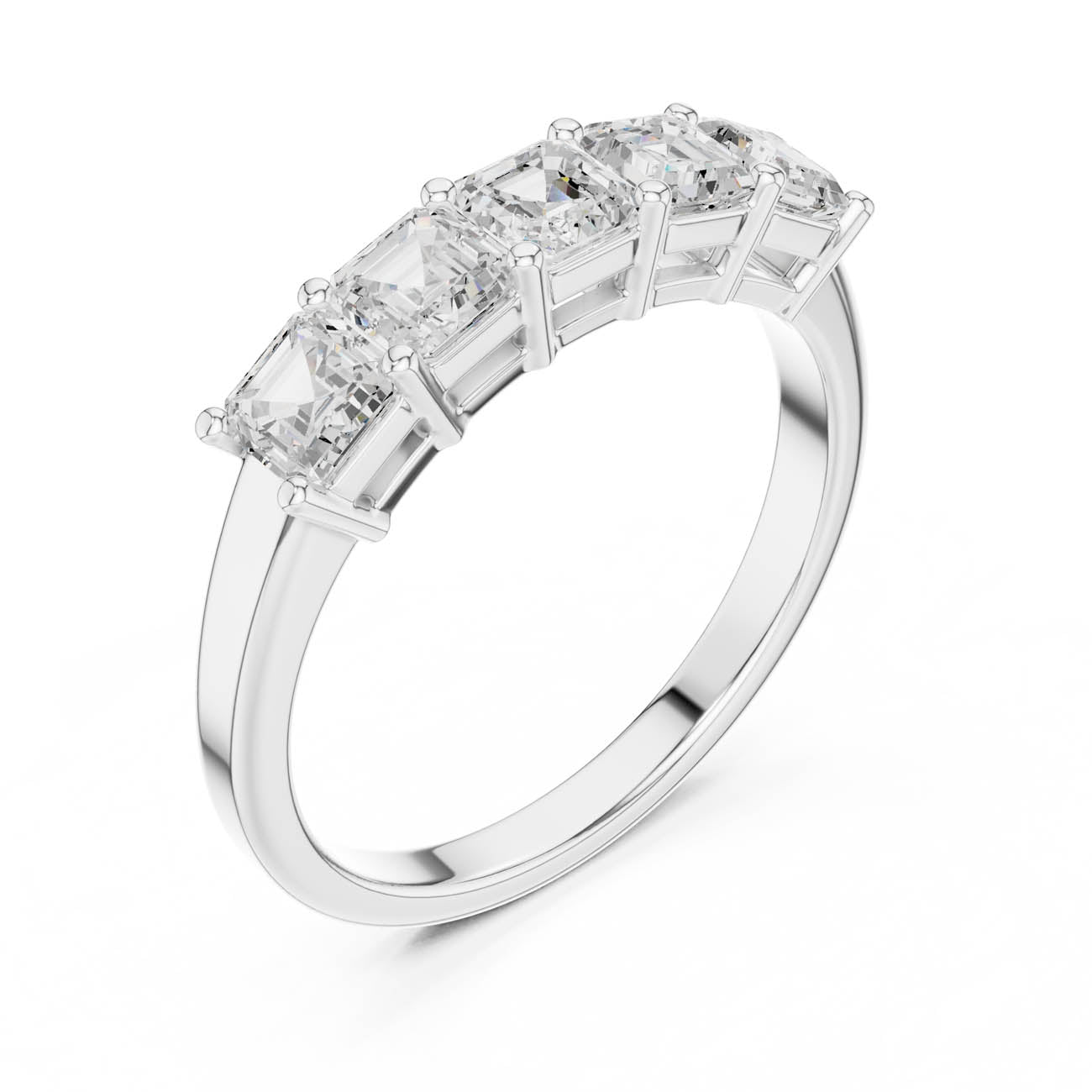 1.11 Ct. Five-Stone Asscher Cut Diamond Ring (DDLR-386) 6