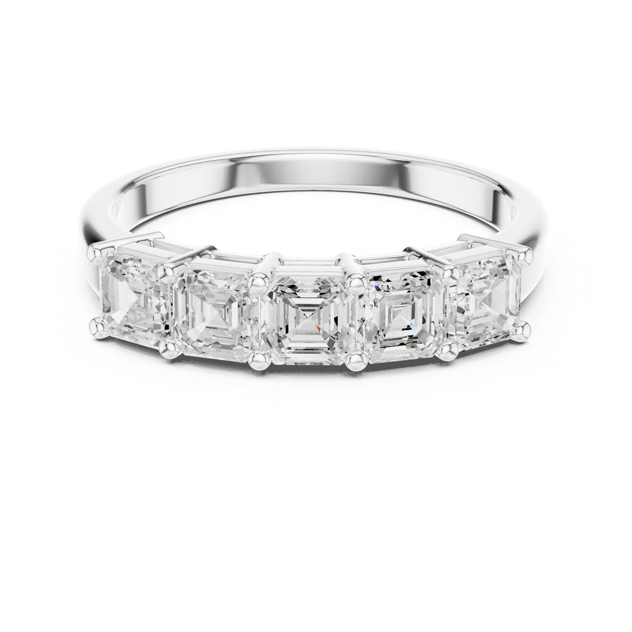 1.11 Ct. Five-Stone Asscher Cut Diamond Ring (DDLR-386)