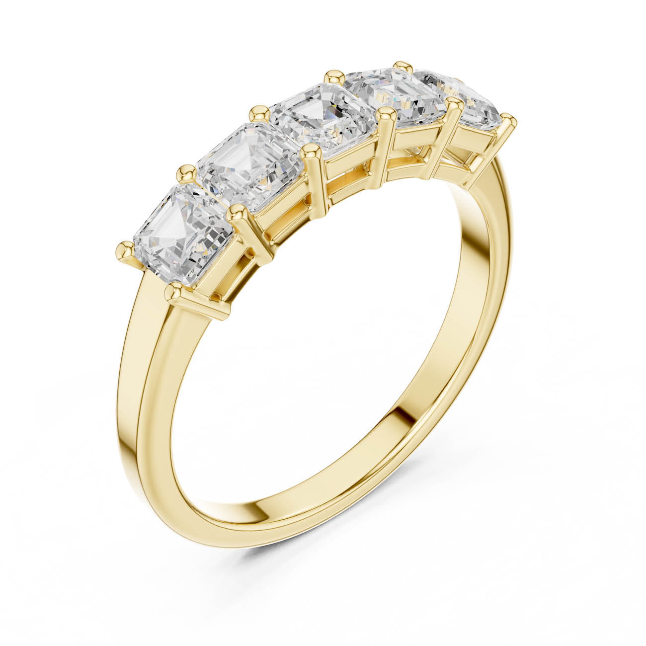1.11 Ct. Five-Stone Asscher Cut Diamond Ring (DDLR-386)