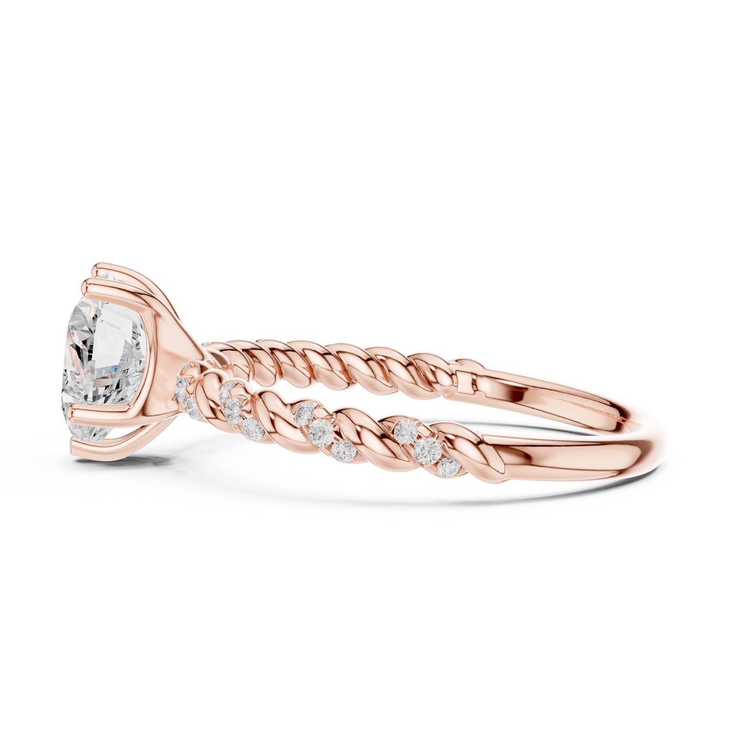 1.33 Ct. Heart Diamond Ring with Diamond Rope Shank (DDLR-396) 3