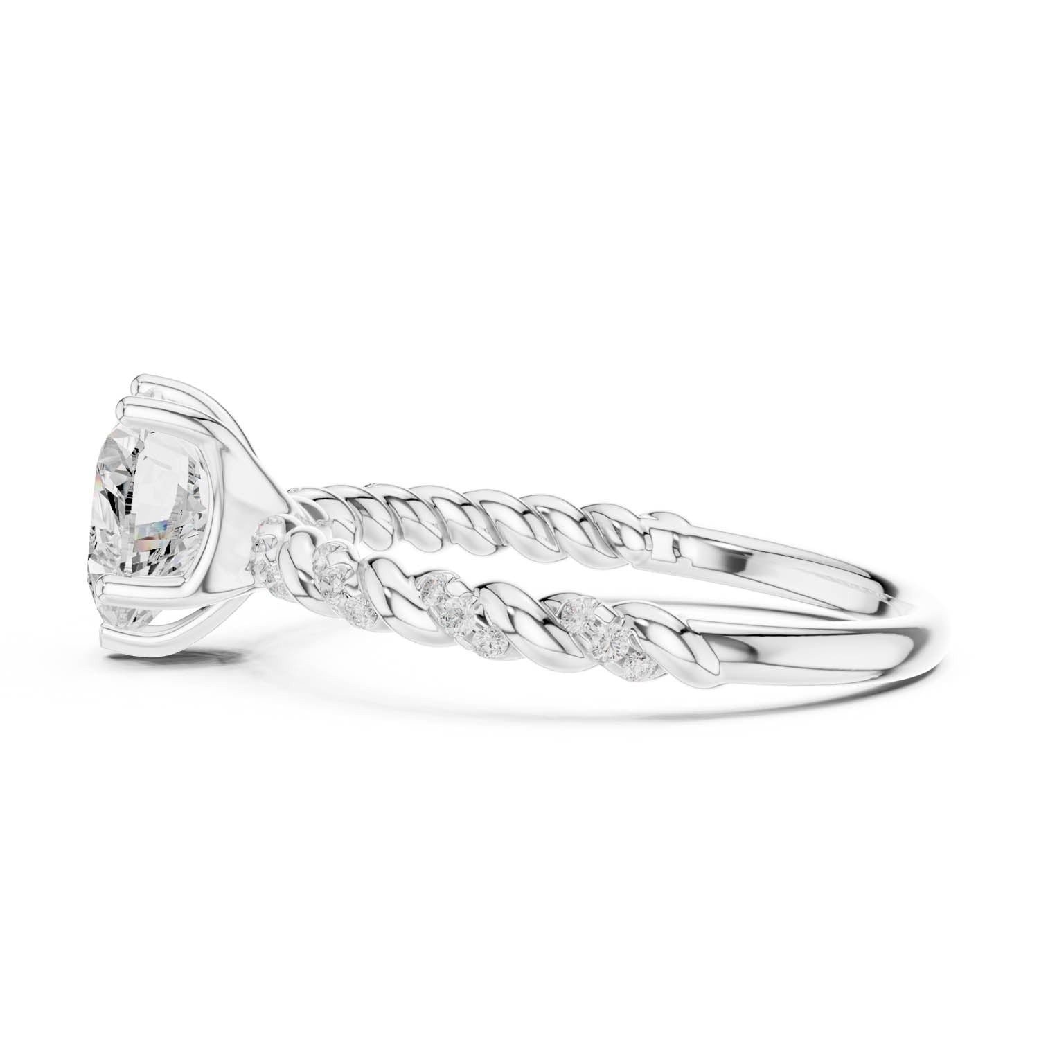 1.33 Ct. Heart Diamond Ring with Diamond Rope Shank (DDLR-396) 10