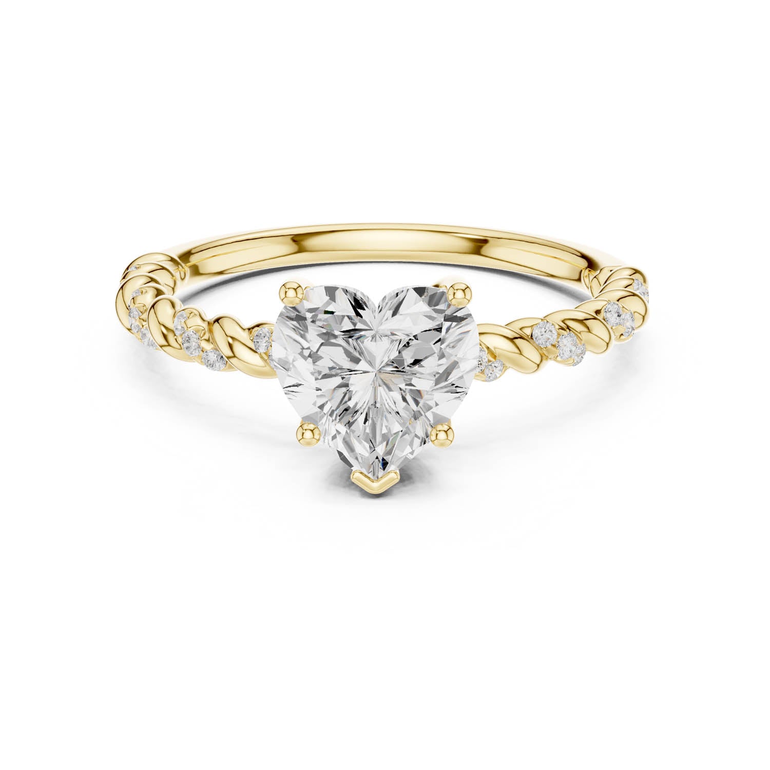 1.33 Ct. Heart Diamond Ring with Diamond Rope Shank (DDLR-396) 11