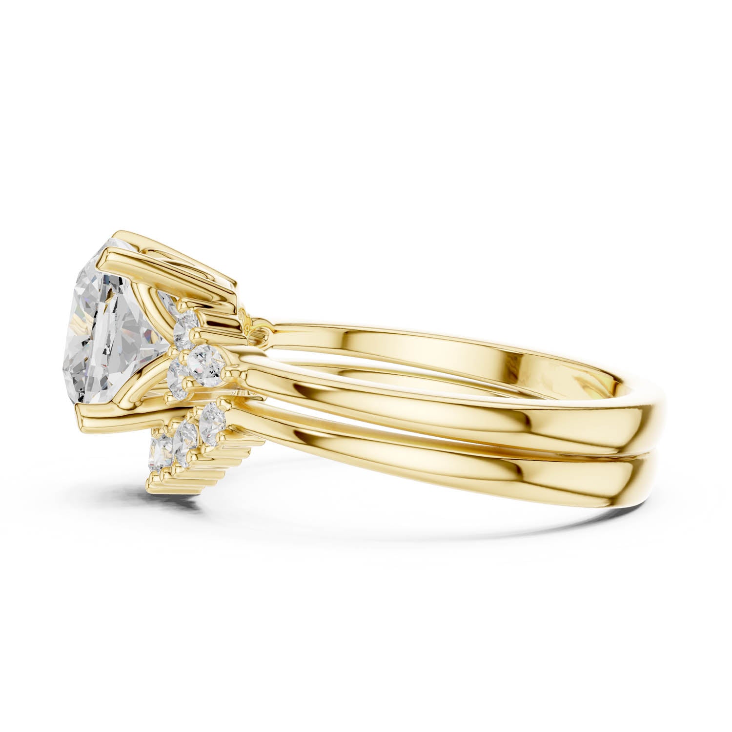 2.30 Ct. Cushion Diamond Cluster Ring with Stackable Band Design (DDLR-440) 8