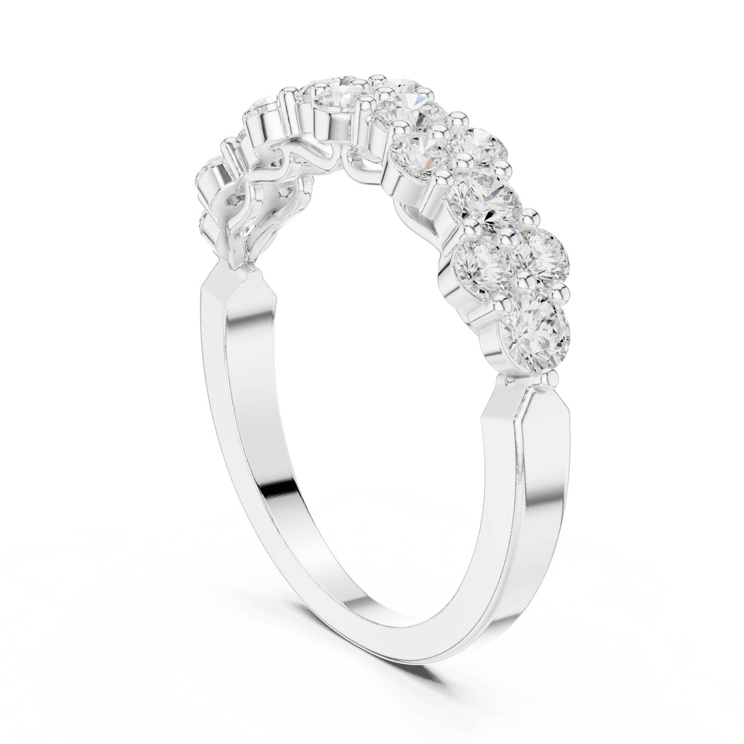 .93 Ct. Round Diamond Cluster Band with Shared Prong Setting (DDLR-451) 4