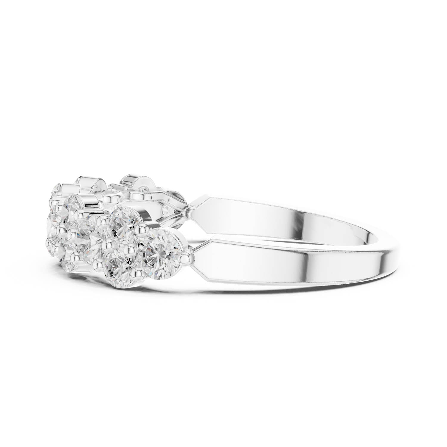 .93 Ct. Round Diamond Cluster Band with Shared Prong Setting (DDLR-451) 8