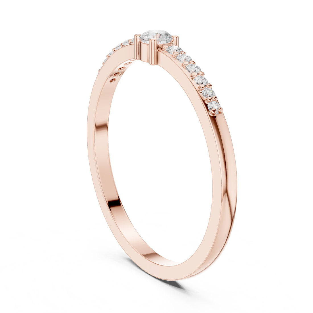 .16 Ct. Round Diamond Ring with Pavé Side Stones (DDLR-467) 11