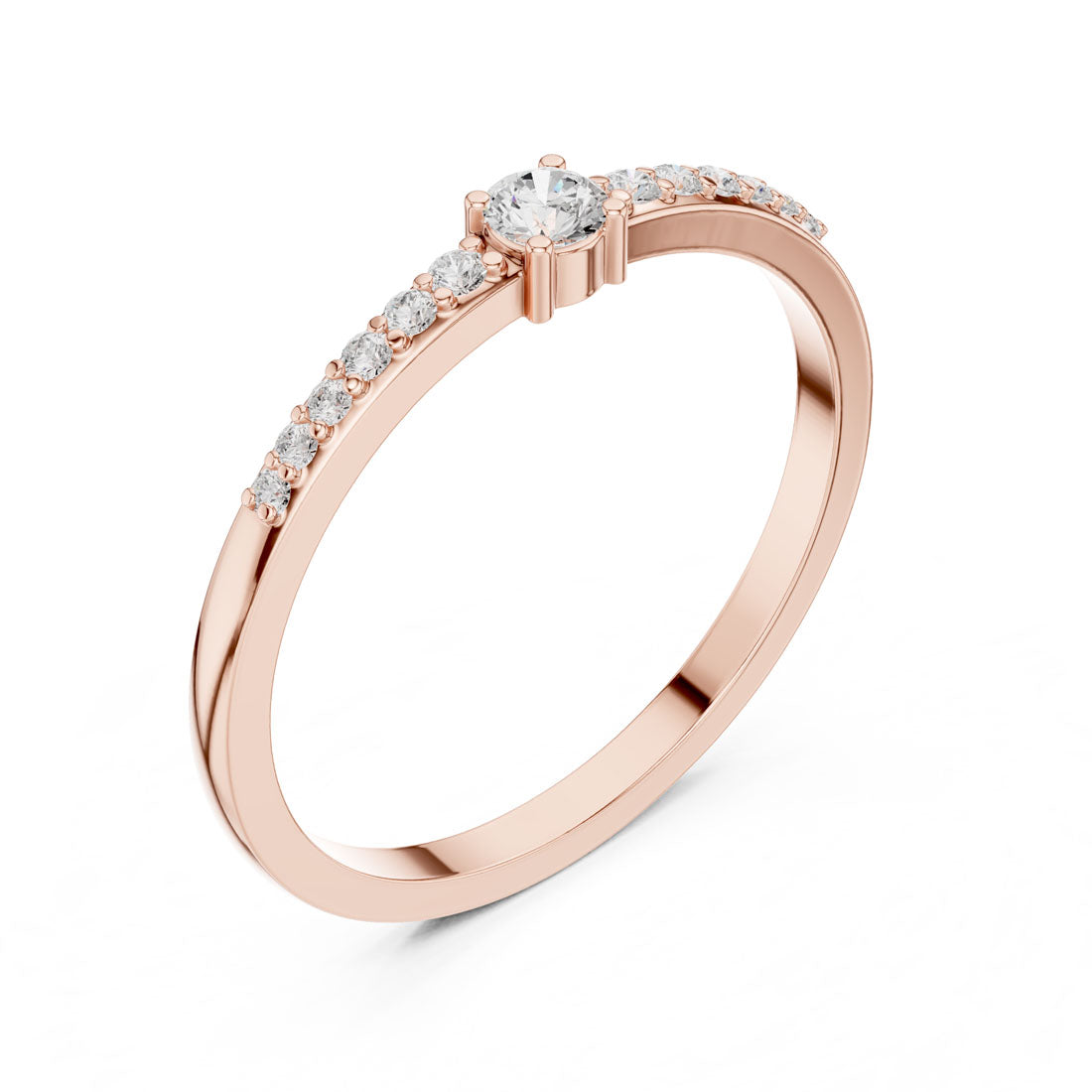 .16 Ct. Round Diamond Ring with Pavé Side Stones (DDLR-467) 10