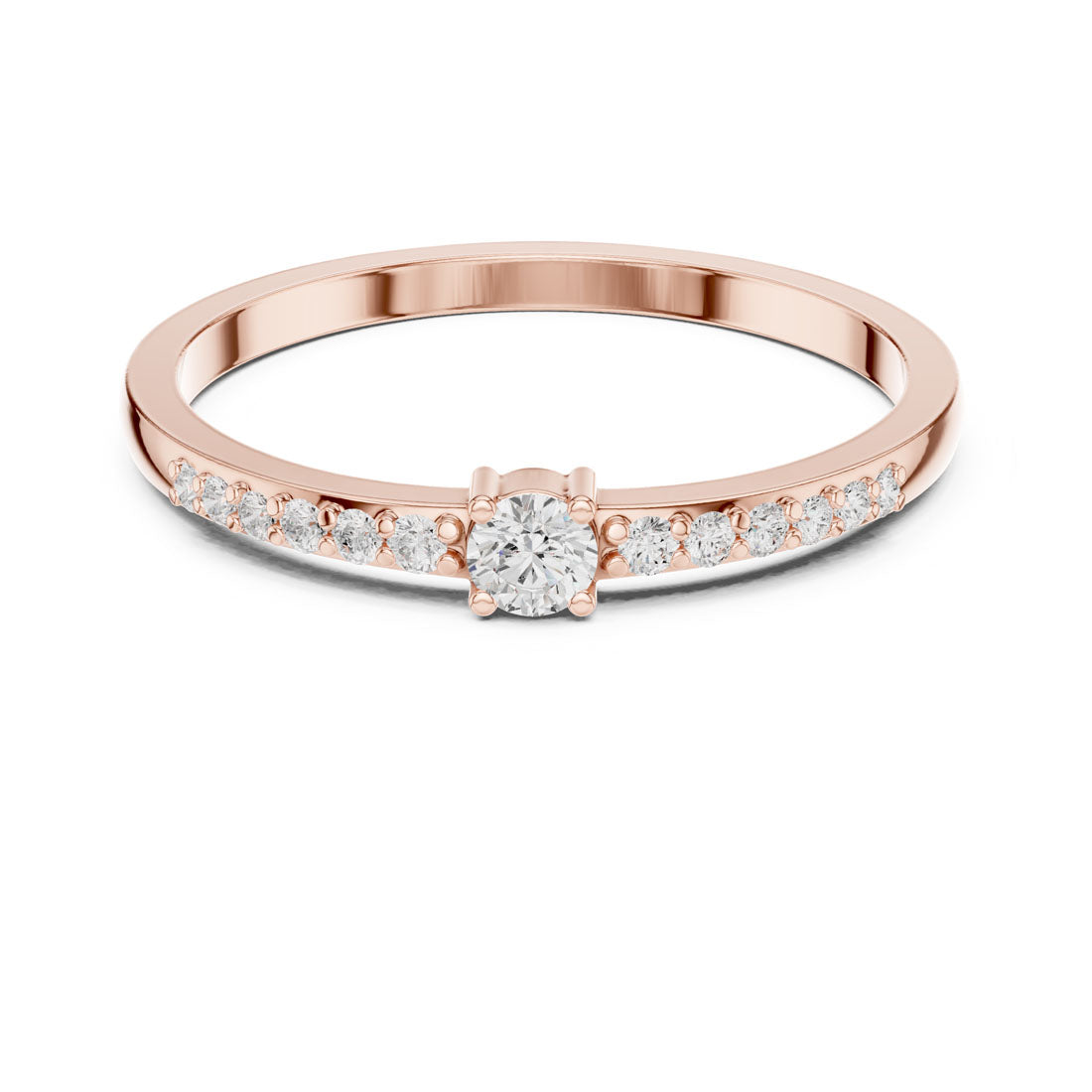 .16 Ct. Round Diamond Ring with Pavé Side Stones (DDLR-467) 9
