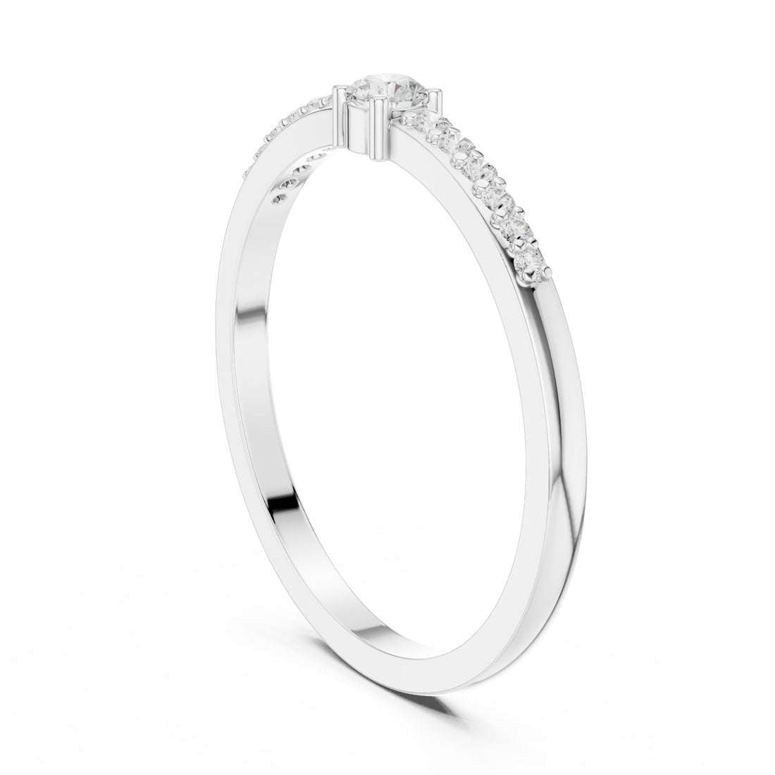 .16 Ct. Round Diamond Ring with Pavé Side Stones (DDLR-467) 7