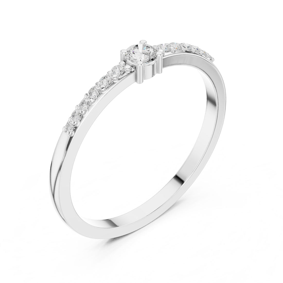 .16 Ct. Round Diamond Ring with Pavé Side Stones (DDLR-467) 6