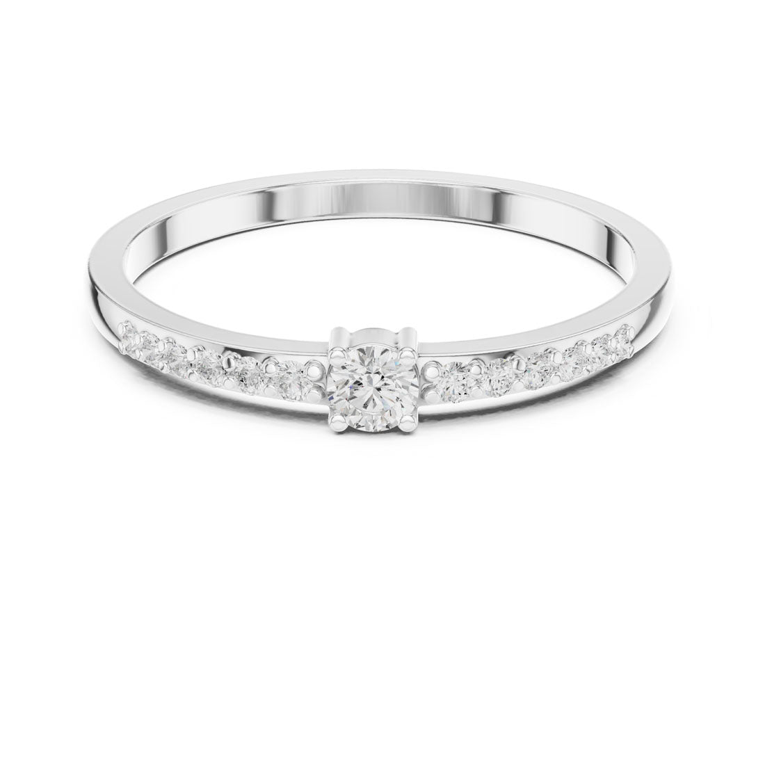 .16 Ct. Round Diamond Ring with Pavé Side Stones (DDLR-467) 5