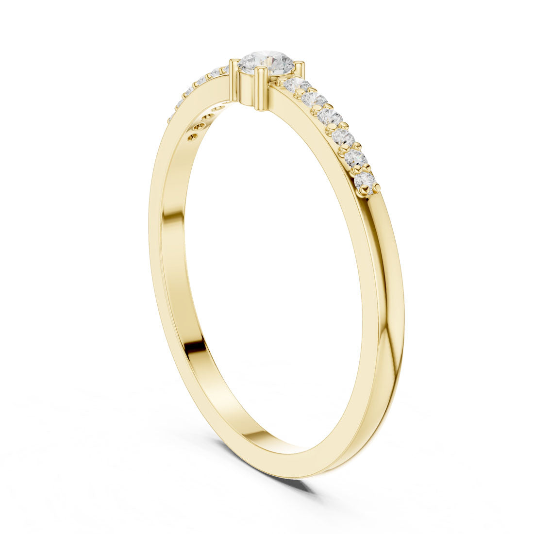 .16 Ct. Round Diamond Ring with Pavé Side Stones (DDLR-467) 3