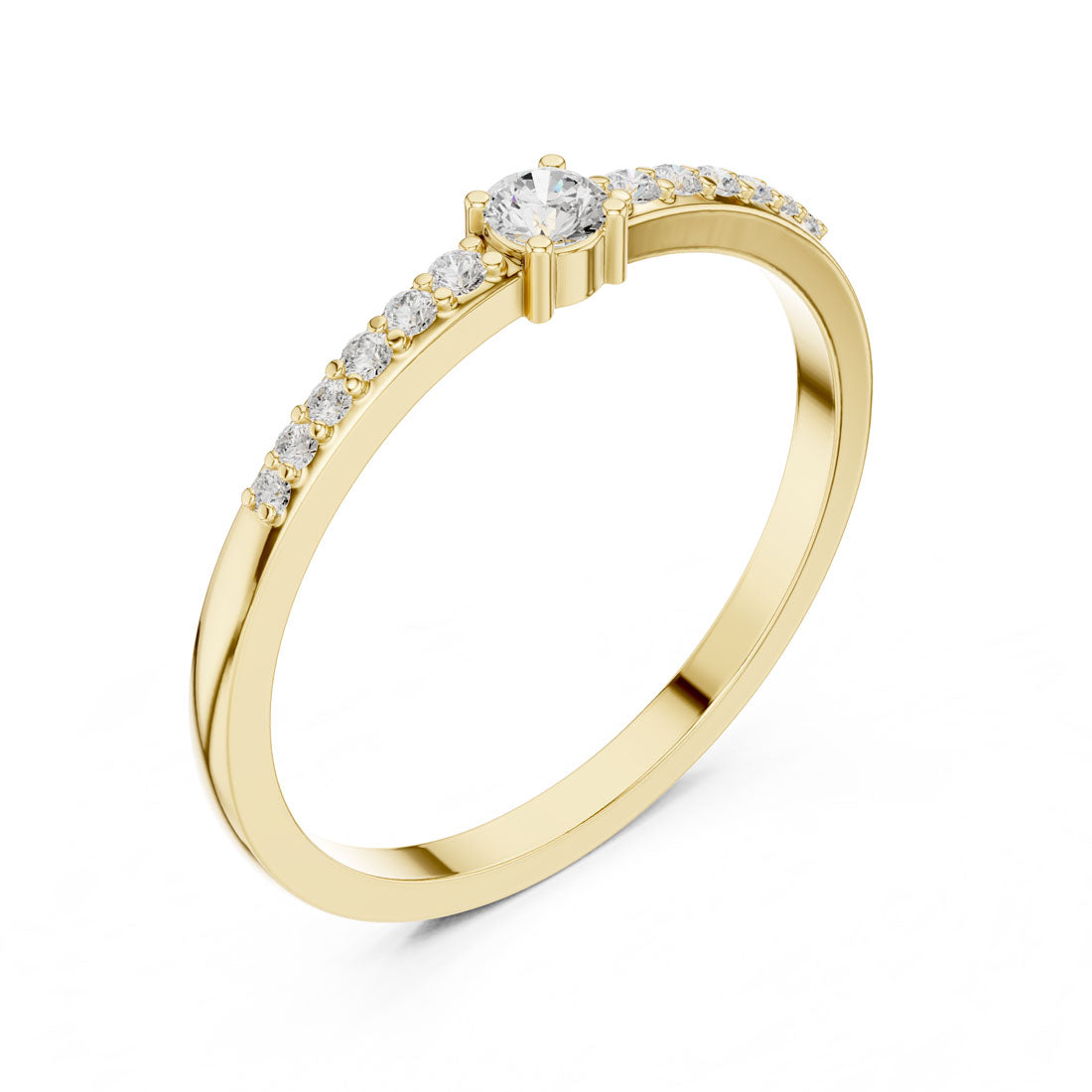 .16 Ct. Round Diamond Ring with Pavé Side Stones (DDLR-467)