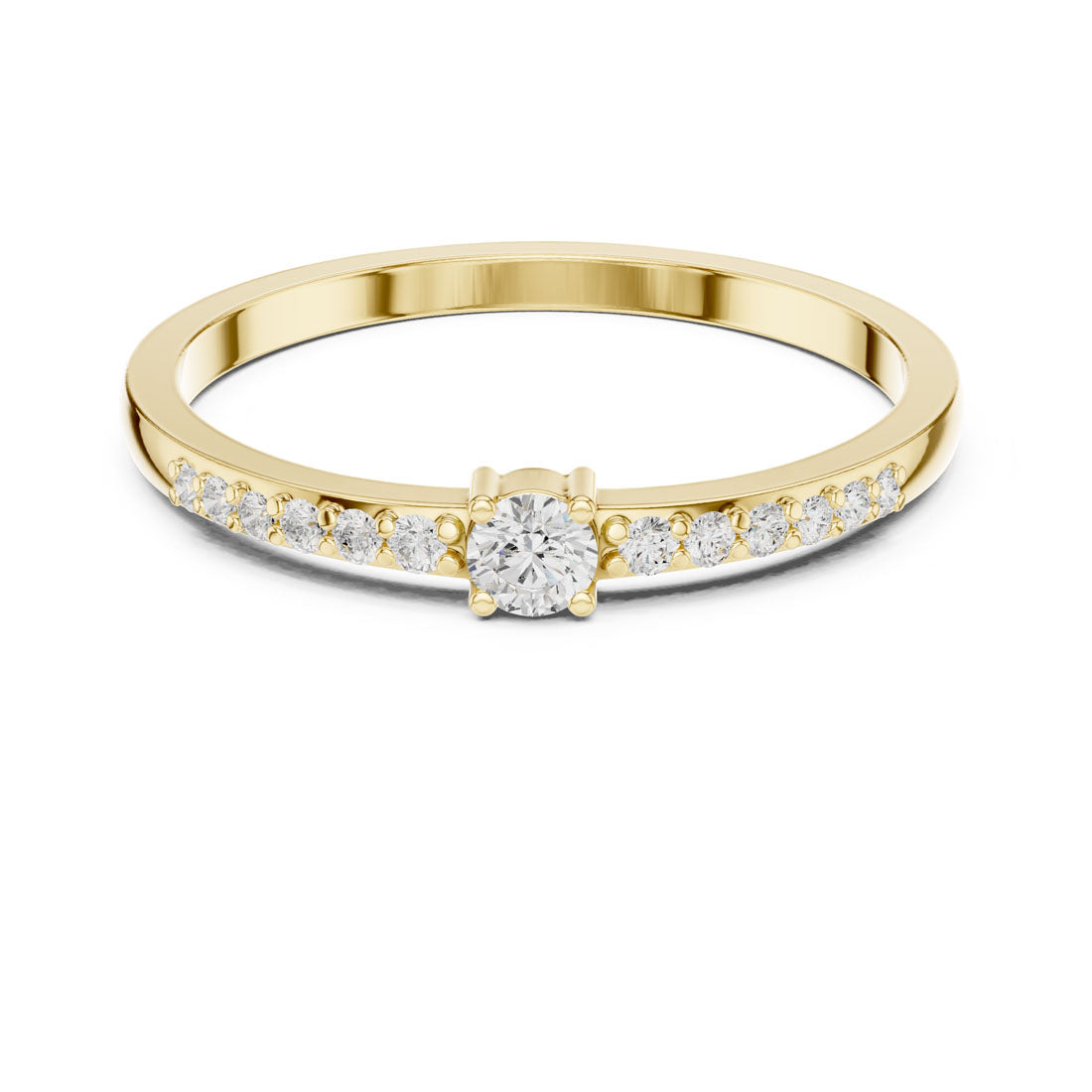 .16 Ct. Round Diamond Ring with Pavé Side Stones (DDLR-467)