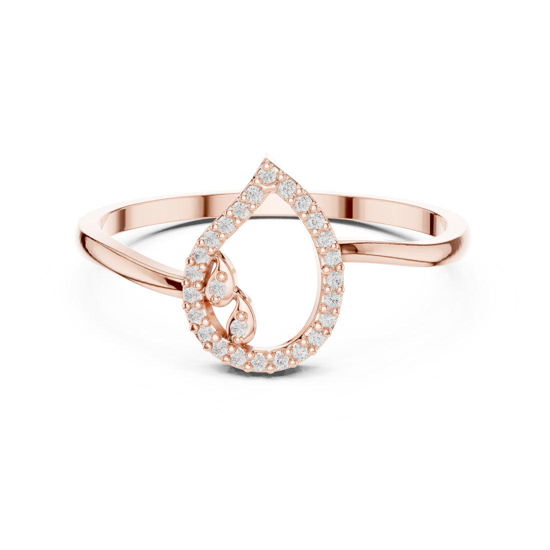 .05 Ct. Diamond Openwork Teardrop Ring (DDLR-469) 9
