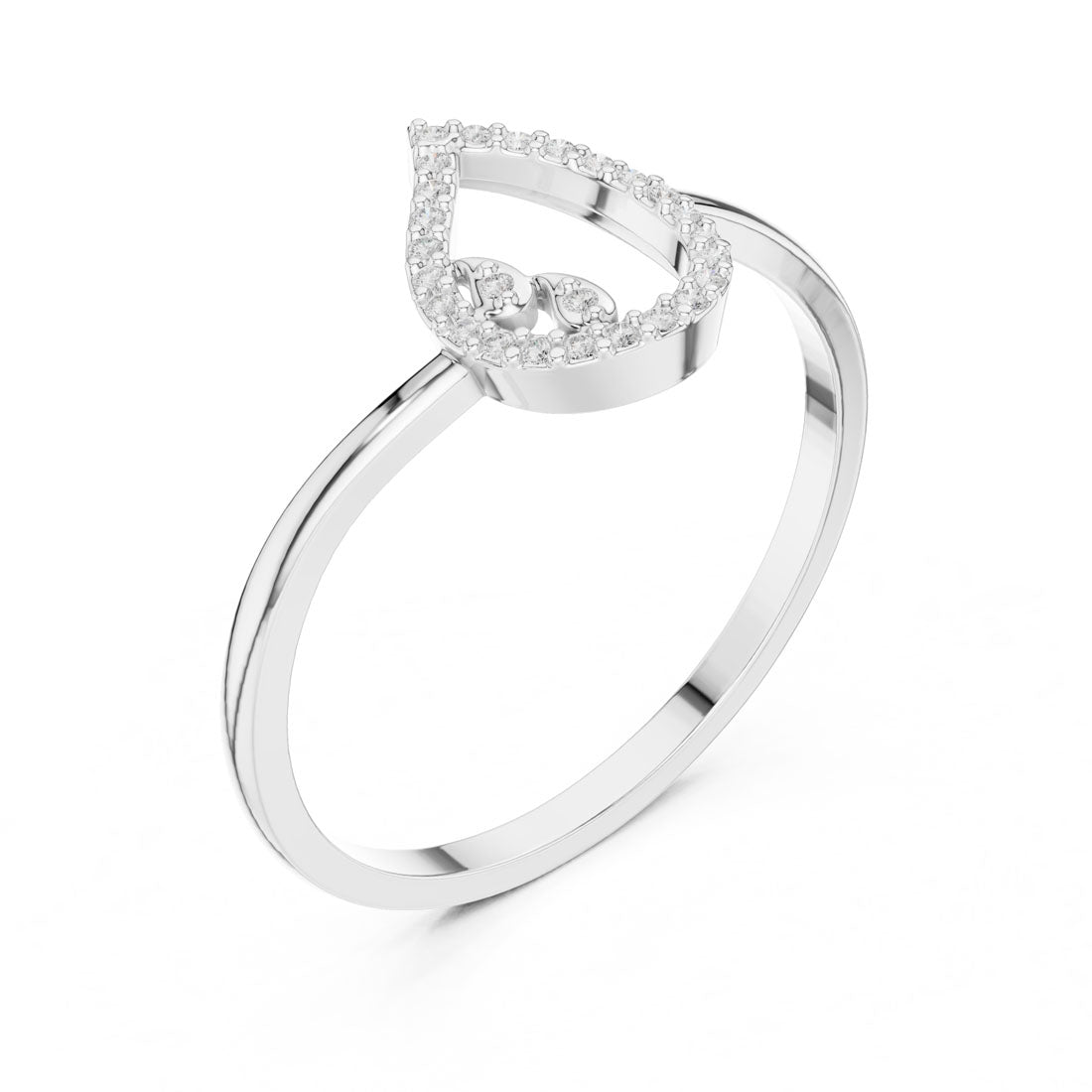 .05 Ct. Diamond Openwork Teardrop Ring (DDLR-469) 6