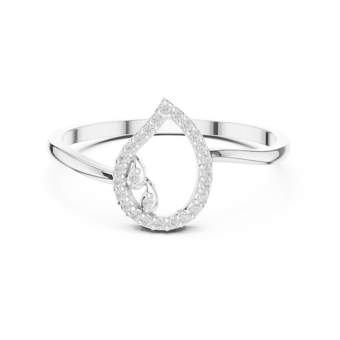 .05 Ct. Diamond Openwork Teardrop Ring (DDLR-469)