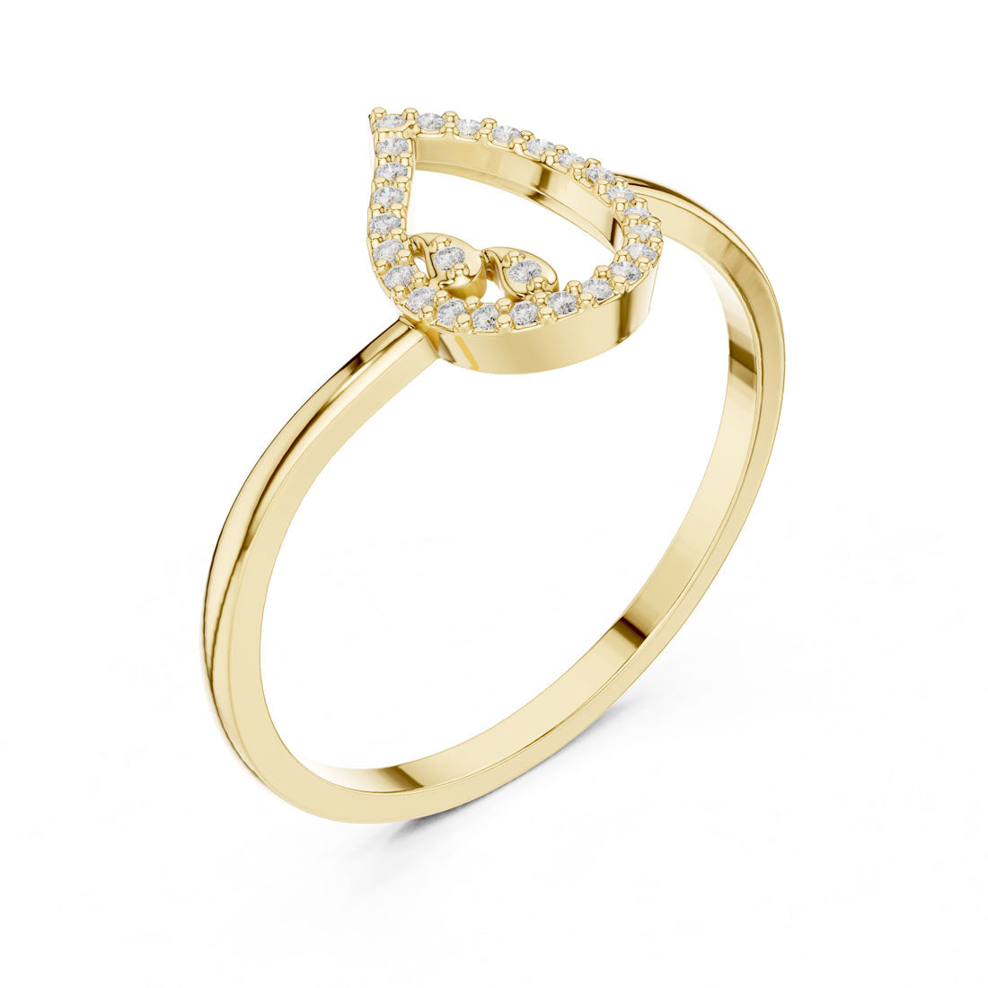 .05 Ct. Diamond Openwork Teardrop Ring (DDLR-469)