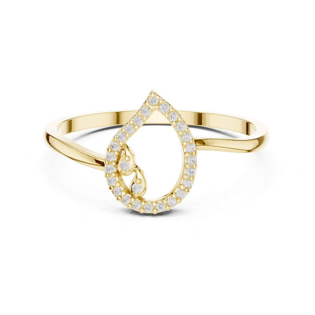 .05 Ct. Diamond Openwork Teardrop Ring (DDLR-469) 5