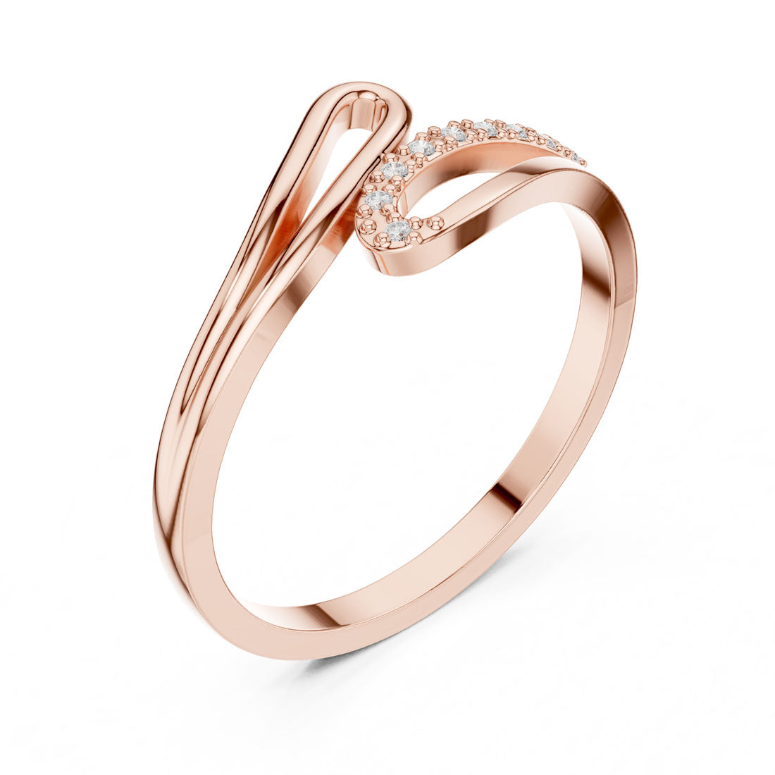 .04 Ct. Open Bypass Diamond Ring with Pavé Accents (DDLR-476) 10