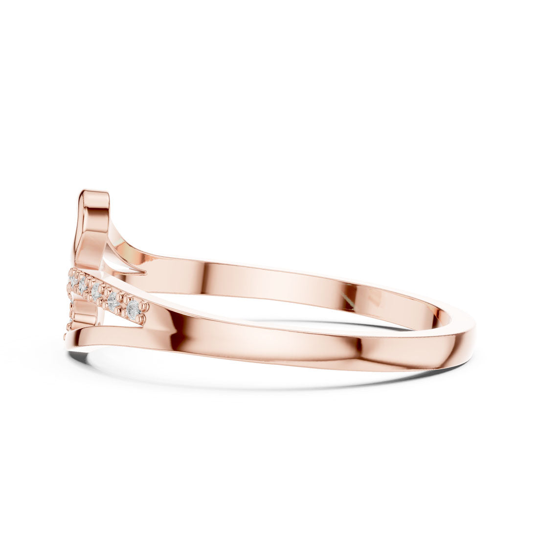 .04 Ct. Open Bypass Diamond Ring with Pavé Accents (DDLR-476) 12
