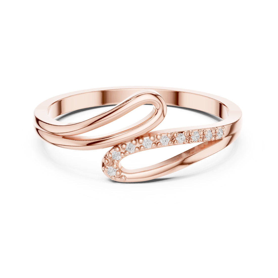 .04 Ct. Open Bypass Diamond Ring with Pavé Accents (DDLR-476) 9