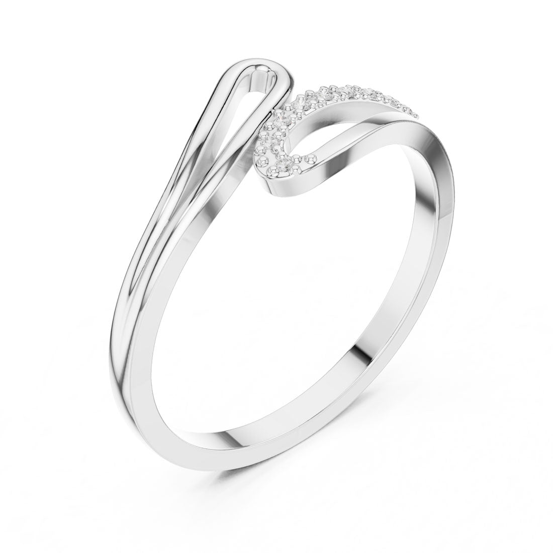 .04 Ct. Open Bypass Diamond Ring with Pavé Accents (DDLR-476) 6