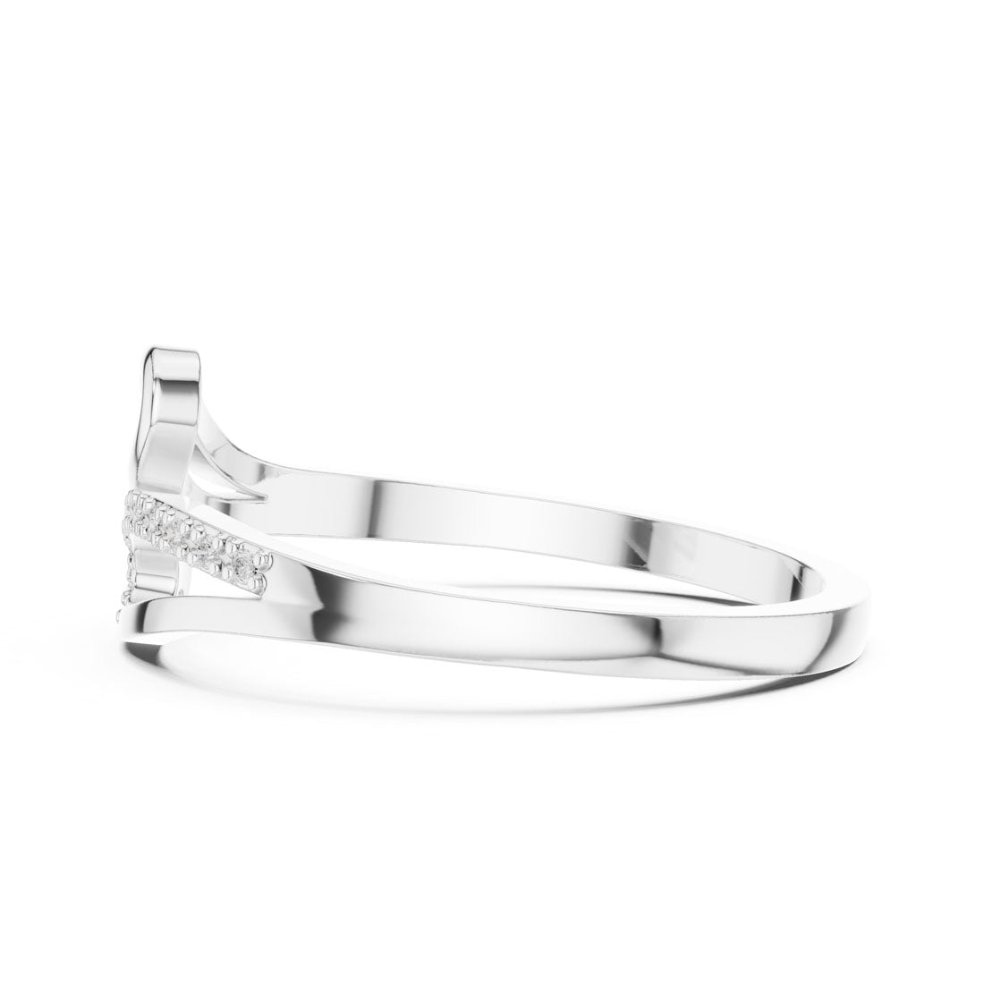 .04 Ct. Open Bypass Diamond Ring with Pavé Accents (DDLR-476) 8