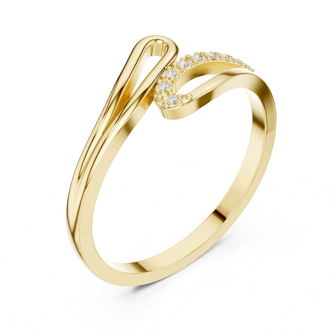 .04 Ct. Open Bypass Diamond Ring with Pavé Accents (DDLR-476)