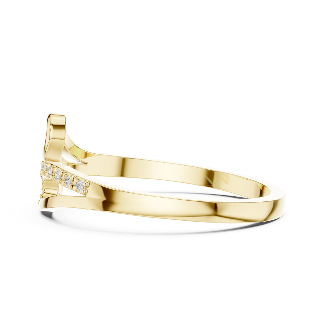 .04 Ct. Open Bypass Diamond Ring with Pavé Accents (DDLR-476) 4