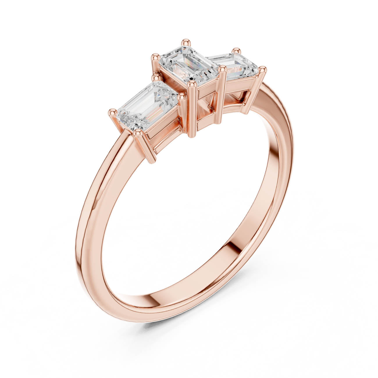 1.68 Ct. Emerald Cut Three-Stone Diamond Ring (DDLR-480) 11