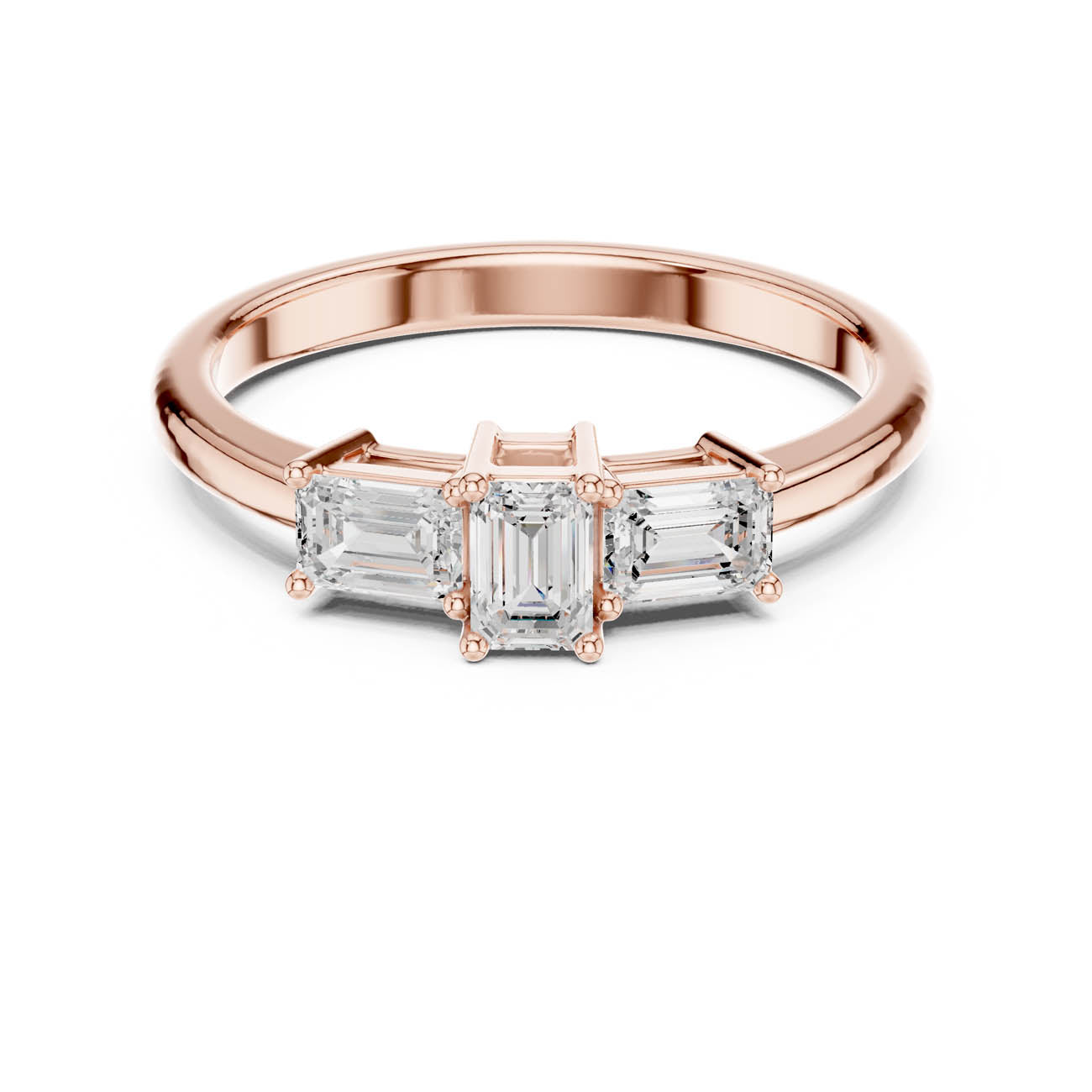 1.68 Ct. Emerald Cut Three-Stone Diamond Ring (DDLR-480) 9