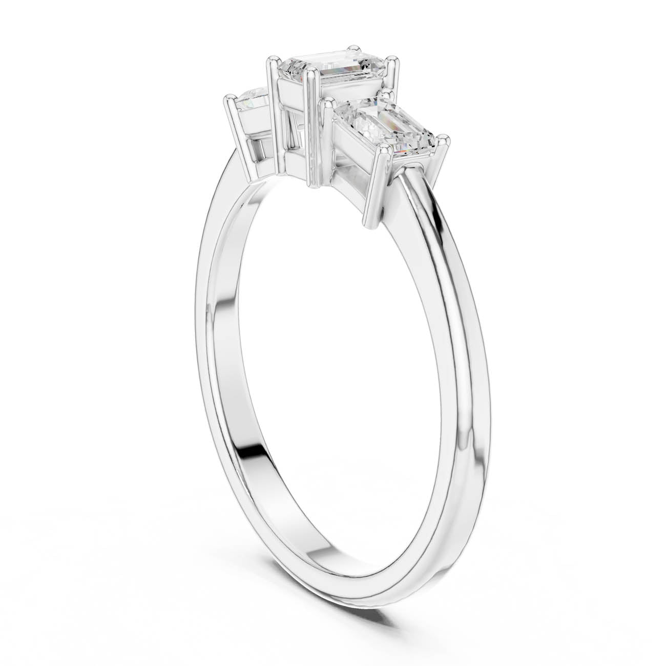 1.68 Ct. Emerald Cut Three-Stone Diamond Ring (DDLR-480) 7