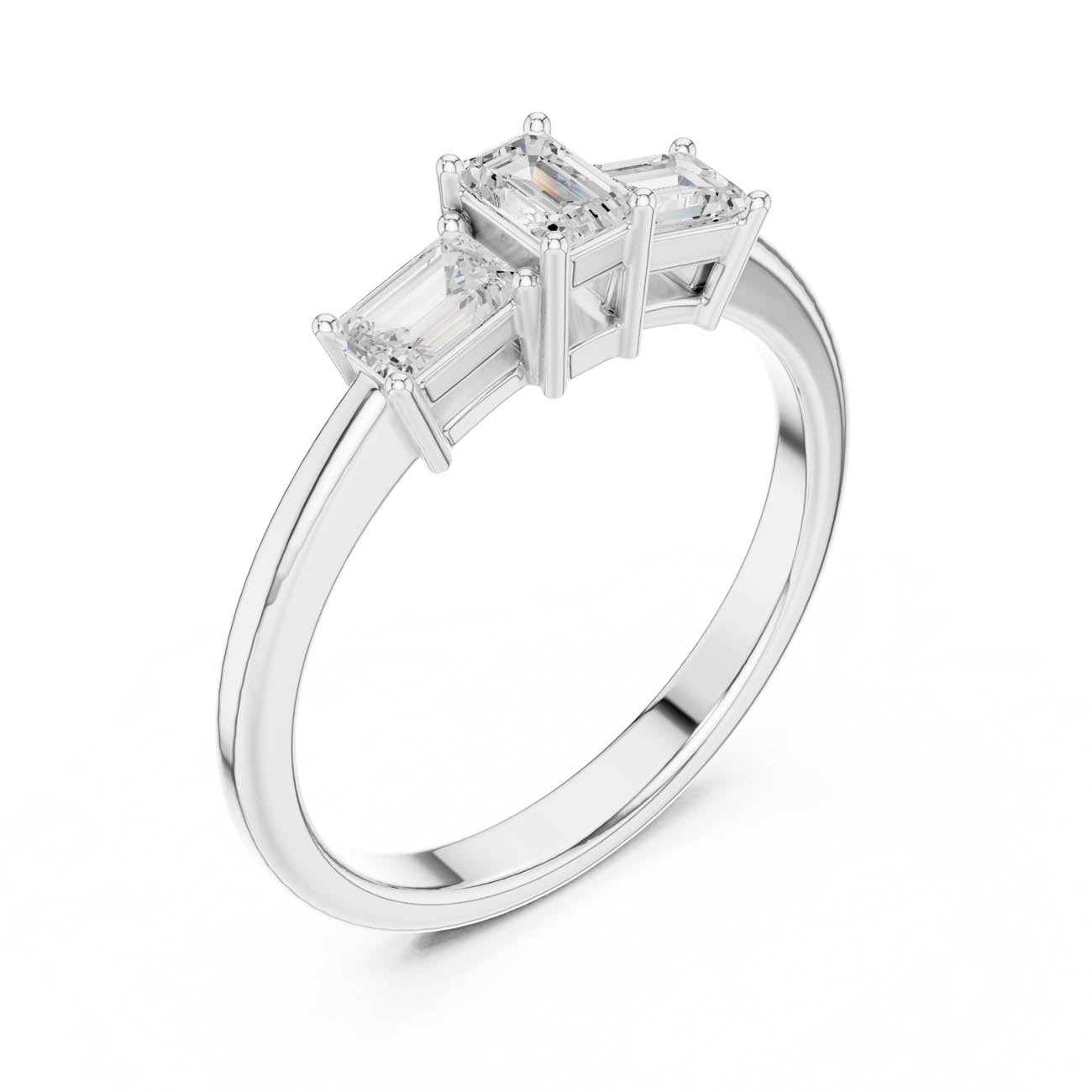 1.68 Ct. Emerald Cut Three-Stone Diamond Ring (DDLR-480) 6