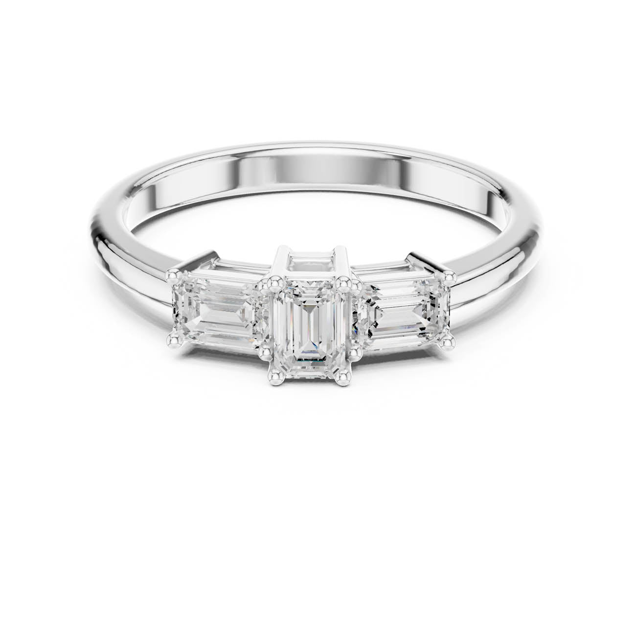 1.68 Ct. Emerald Cut Three-Stone Diamond Ring (DDLR-480)