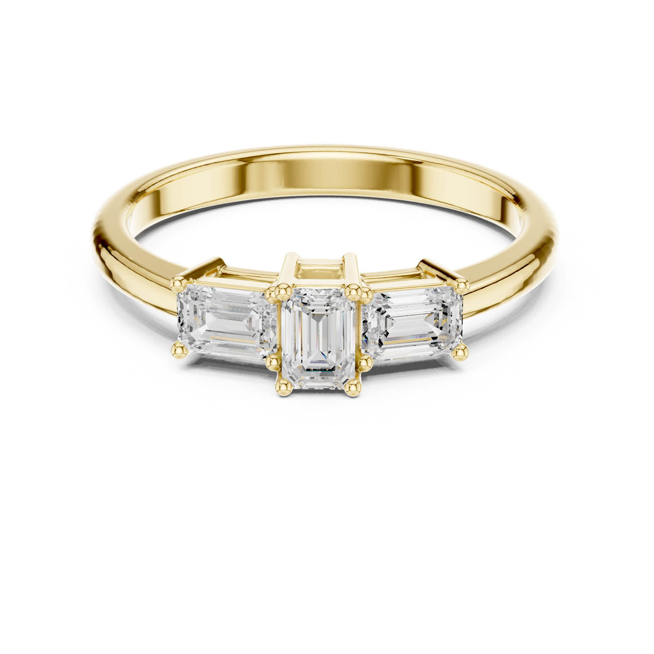1.68 Ct. Emerald Cut Three-Stone Diamond Ring (DDLR-480) 5