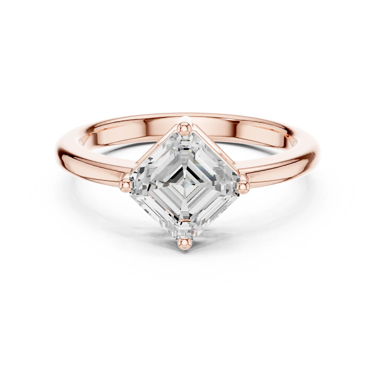 1.44 Ct. Asscher Cut Diamond Solitaire Ring with Four-Prong Setting (DDLR-482) 7