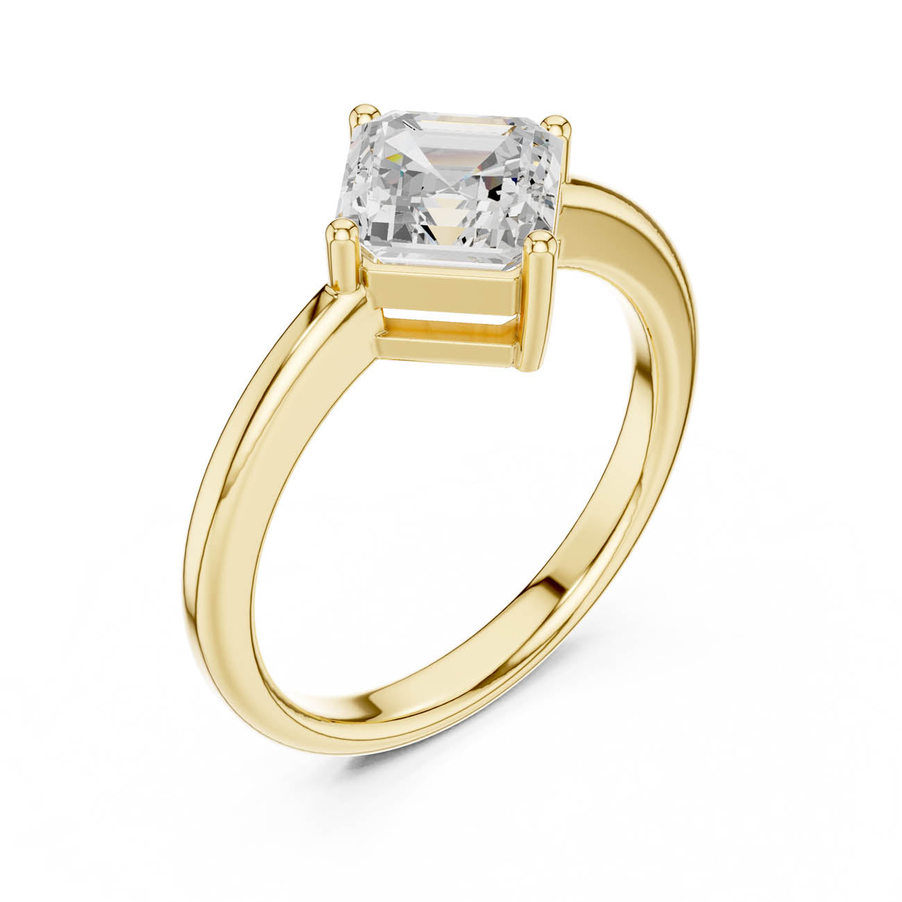 1.44 Ct. Asscher Cut Diamond Solitaire Ring with Four-Prong Setting (DDLR-482)