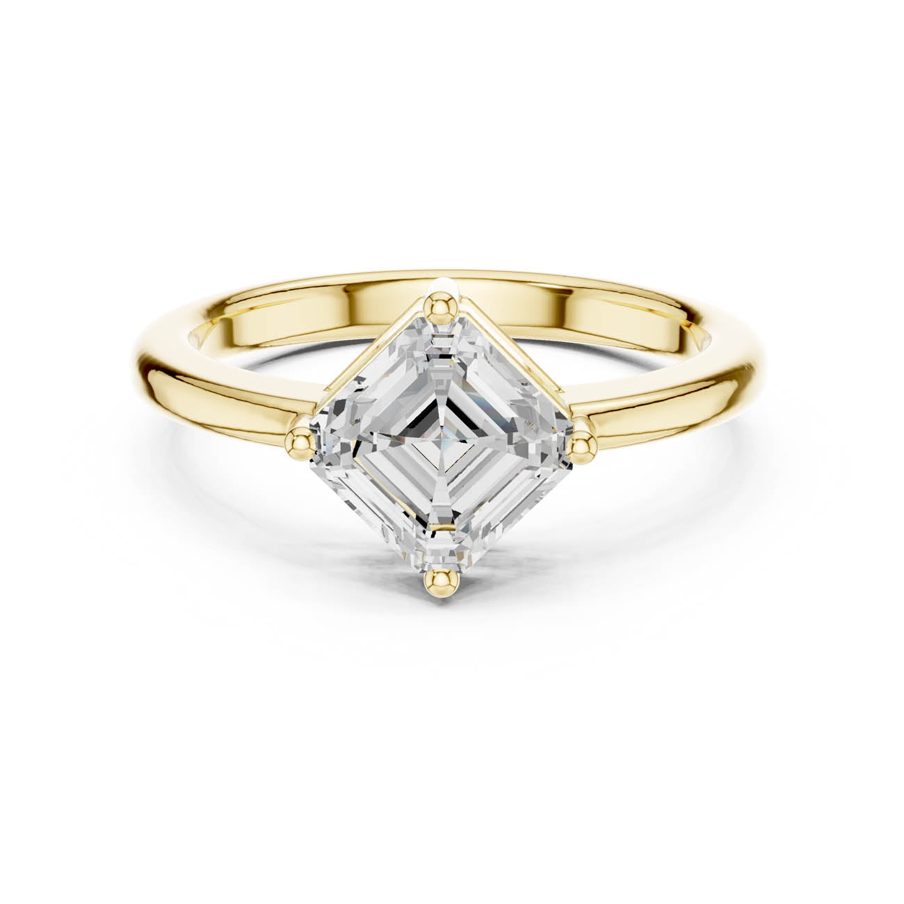 1.44 Ct. Asscher Cut Diamond Solitaire Ring with Four-Prong Setting (DDLR-482) 5