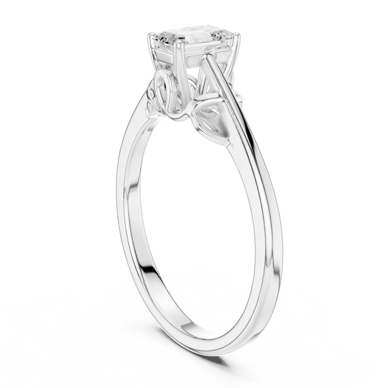 .43 Ct. Emerald-Cut Diamond Ring with Ornate Openwork Basket (DDLR-483) 8