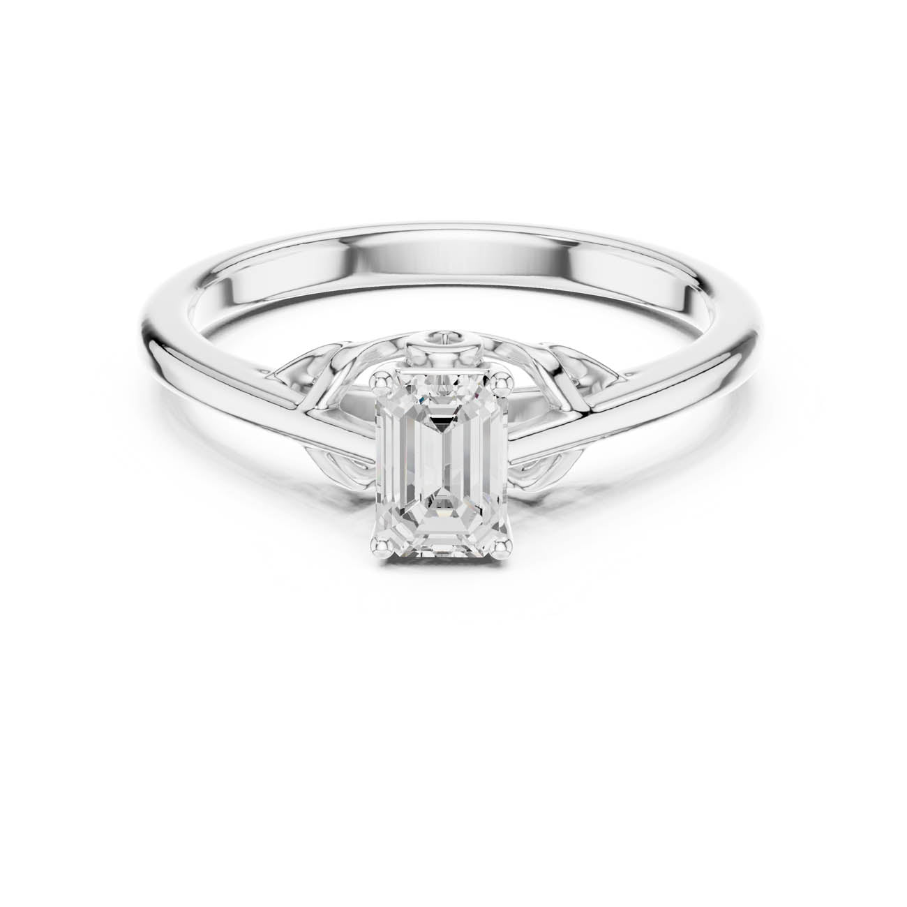 .43 Ct. Emerald-Cut Diamond Ring with Ornate Openwork Basket (DDLR-483)